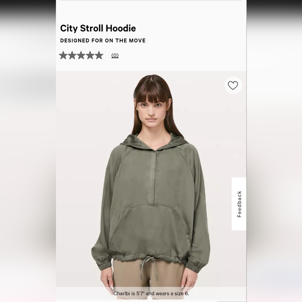Lululemon City Stroll Hoodie - Grey Sage, size 6